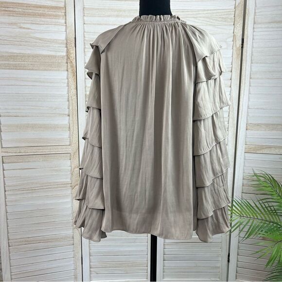 Current Air Ruffle Tiered Sleeve Top Blouse Large - Picture 6 of 13